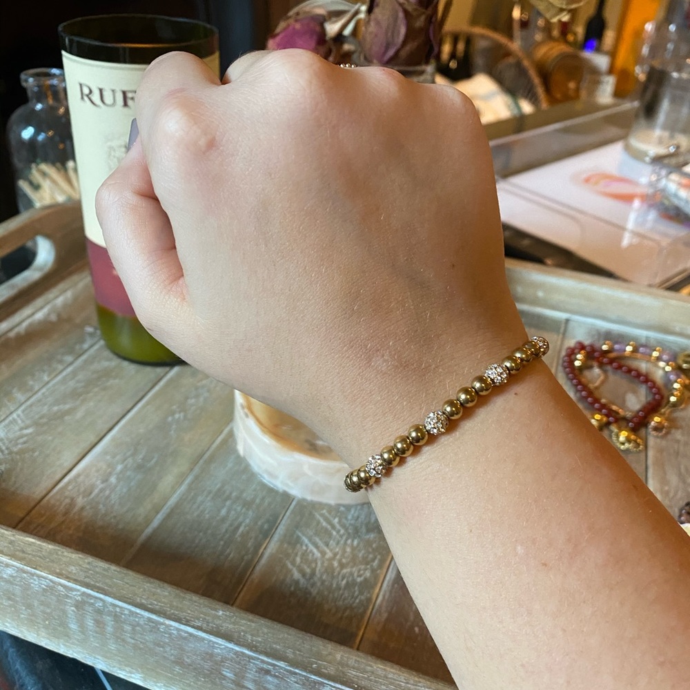 MICHAEL KORS- crystal and gold slider bracelet